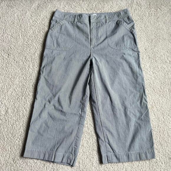 Chicos blue and white pinstripe capris - Picture 1 of 3